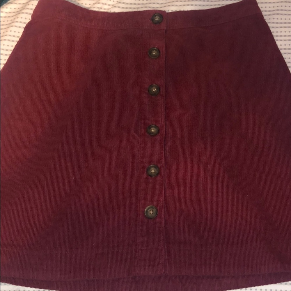 New maroon mini skirt from Abercrombie and Fitch